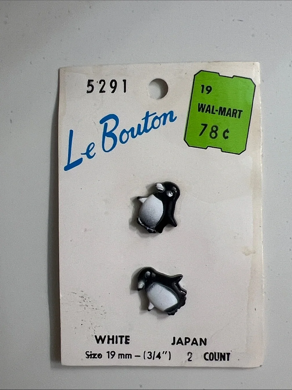 Vintage White and Black Penguin Kids Button Set